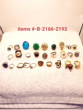 28 Rings ,items # B- 2166-2193,. wt. 147 grams.